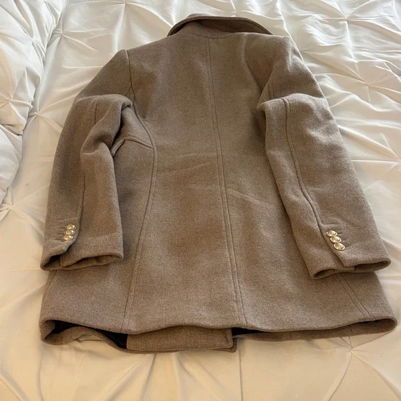 Zara Women's Classic Beige Pea Coat - Picture 2 of 5